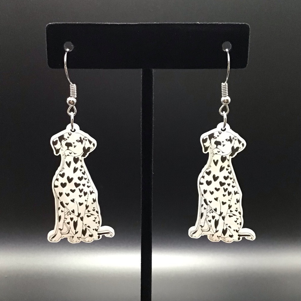Dalmatian Heart Earrings